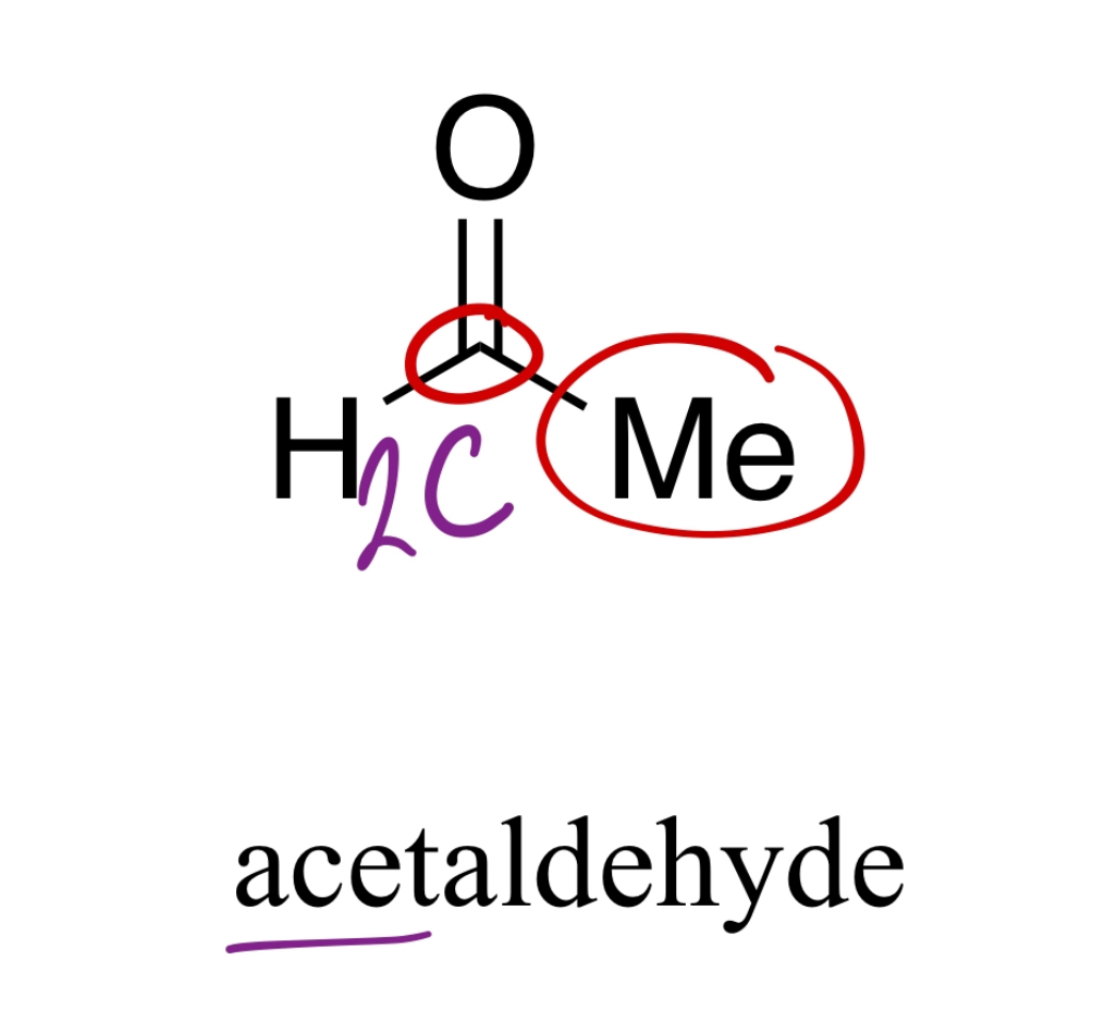 <p>acetaldehyde</p>
