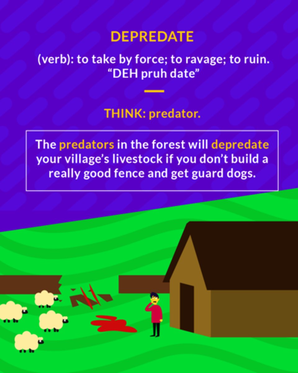 <p>to plunder, pillage, ravage, or destroy</p><p>(verb) to take by force</p>
