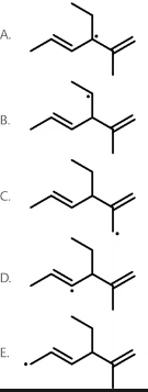 <p><span>Which of these radical structures is the most stable?&nbsp;</span></p>