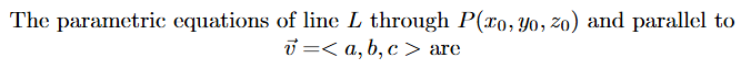 <p>(v is a direction vector, P is a point)</p>
