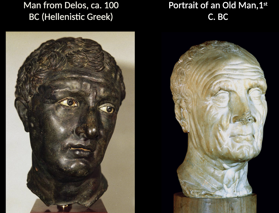 <p>How does Roman veristic portraiture reflect the society and culture that produced it? </p>