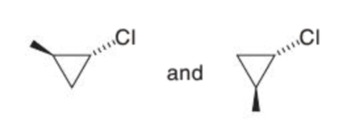 <p>What is the stereochemical relationship between the two compounds shown?</p>