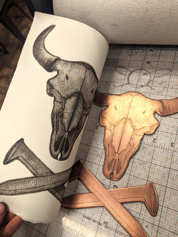 <p><span>Involves making incisions into a metal plate, usually copper, but occasionally iron, steel, or zinc. The surface of the plate is </span>wiped clean so that the ink is left only in the incisions<span>. Printing requires </span>great pressure<span> to force the paper into the grooves to pull out the ink. A physical characteristic of this print is the </span>plate-mark.</p>