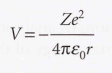 The Coulomb potential energy of an electron in a hydrogenic atom of atomic number Z.