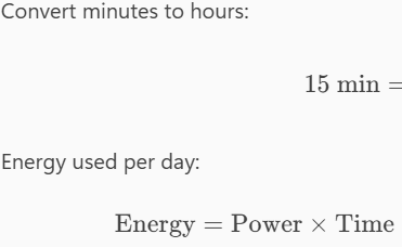 <p>A 1-kW electric heater takes 15 min to boil a quantity of water.&nbsp;If this is done once a day and power costs 10 cents per kWh, what is the cost of its operation for 30 days?</p><p>&nbsp;The cost of the operation for 30 days is $____</p>