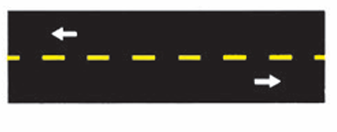 <p>Single Broken Yellow Lines</p>
