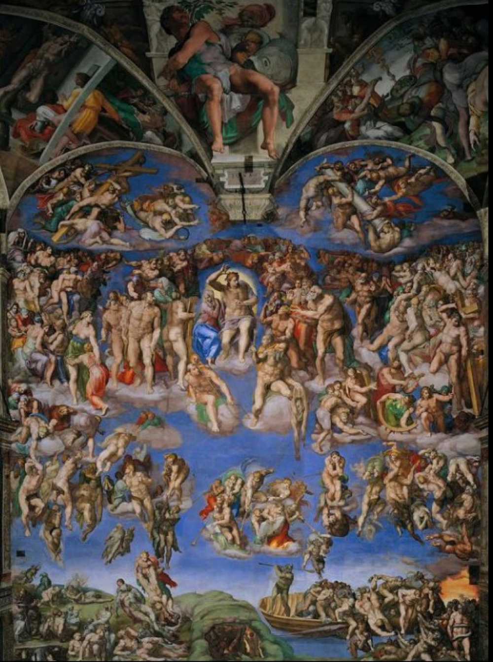 <p>Describe the composition of the <span style="background-color: transparent;"><em><span>Last Judgment</span></em></span> and its significance</p>