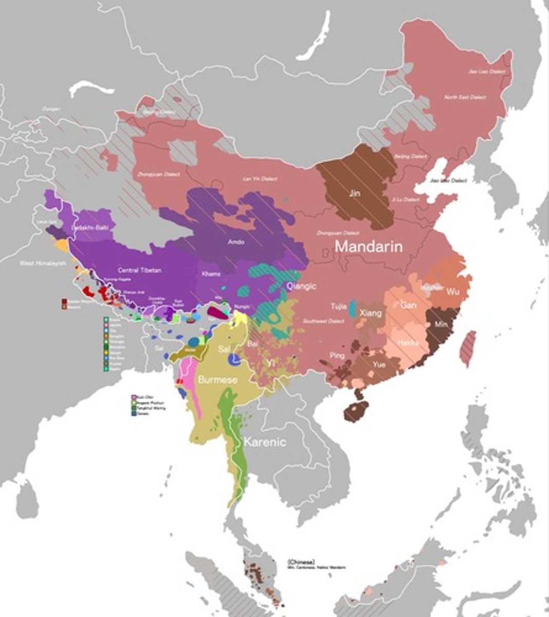 <p>A language family consisting of many distinct languages that descended from a common ancestral language known as Proto-Sino-Tibetan.</p>
