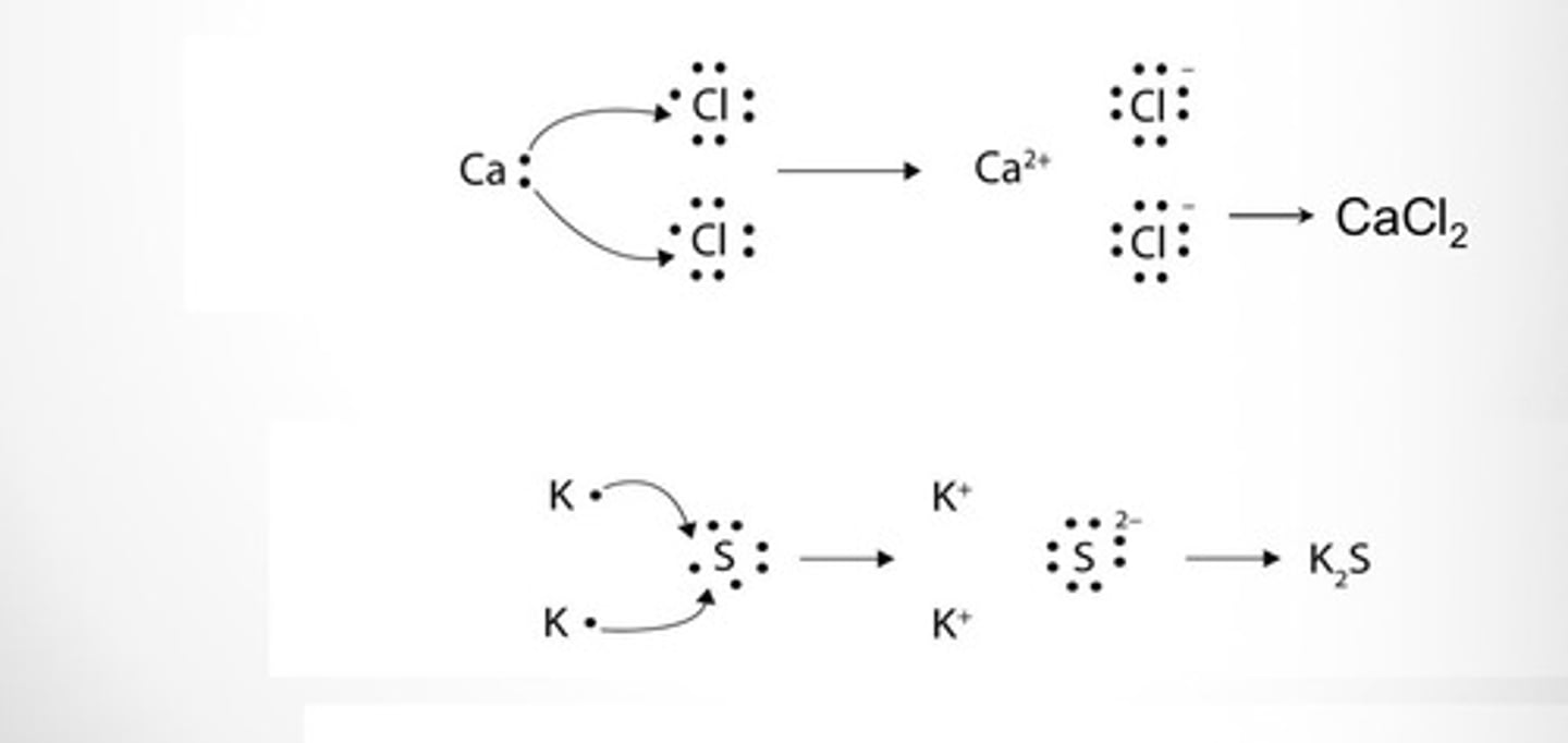 <p>Holds ions together in an ionic compound</p>