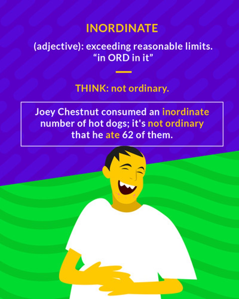 <p>(adj.) far too great, exceeding reasonable limits, excessive</p><p>(adj.) exceeding reasonable limits</p><p>(adj.) excessive</p>