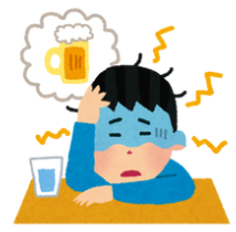 the sick feeling you get after drinking too much alcohol
