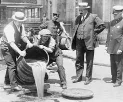 <p>A constitutional ban on the production, importation, transportation, and sale of alcoholic beverages. This era, marked by speakeasies and organized crime, aimed to curb social issues but ultimately led to the opposite, fostering a thriving underground drinking culture.</p>