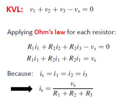 <p>defn: the algebraic sum of all voltages around any CLOSED LOOP = 0 (the gains and losses of voltage add up to 0)</p>