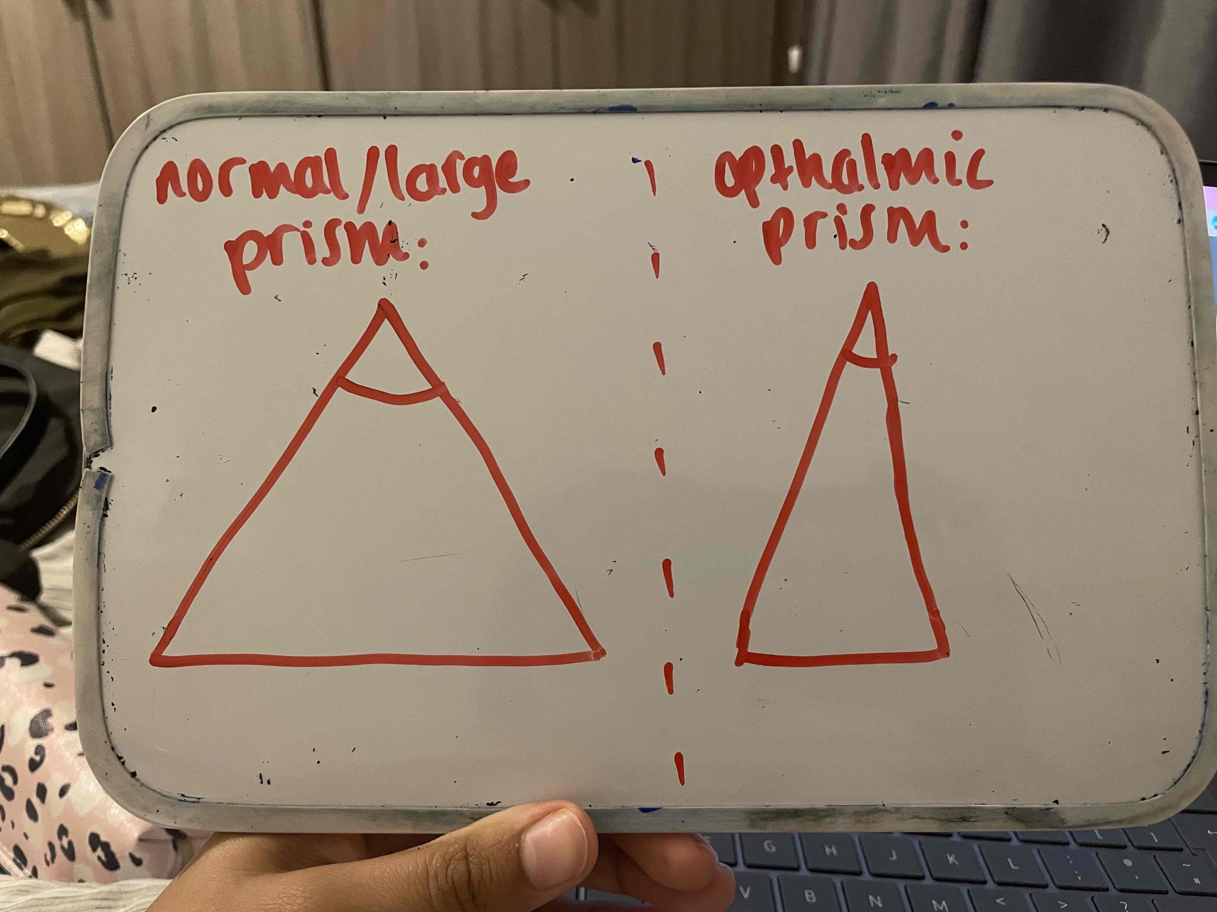 <p>the apical angle is small, usually less than 10 degrees</p>