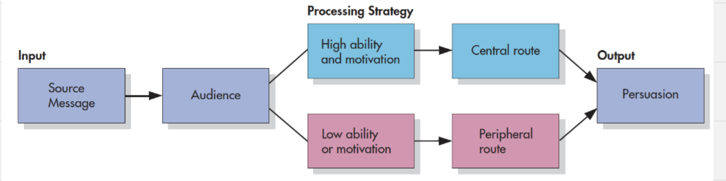<p><strong>2 routes of persuasion</strong></p>
