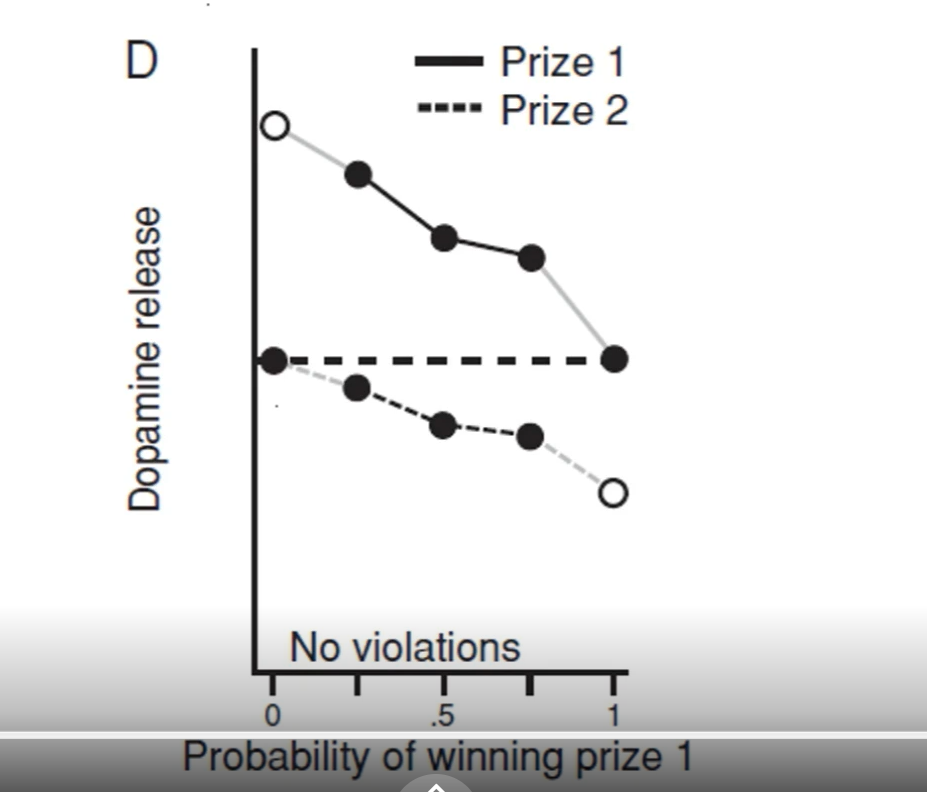 <p>this graph is what should look like if dopeamine response follows all 3 axioms, how so?</p>