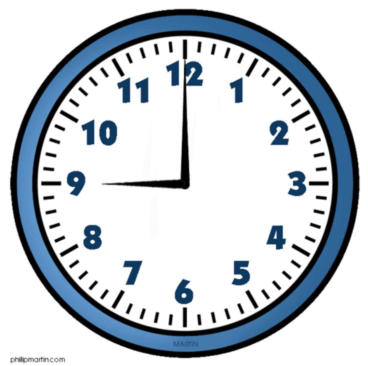 <p>It's 9 a.m./in the morning.</p>