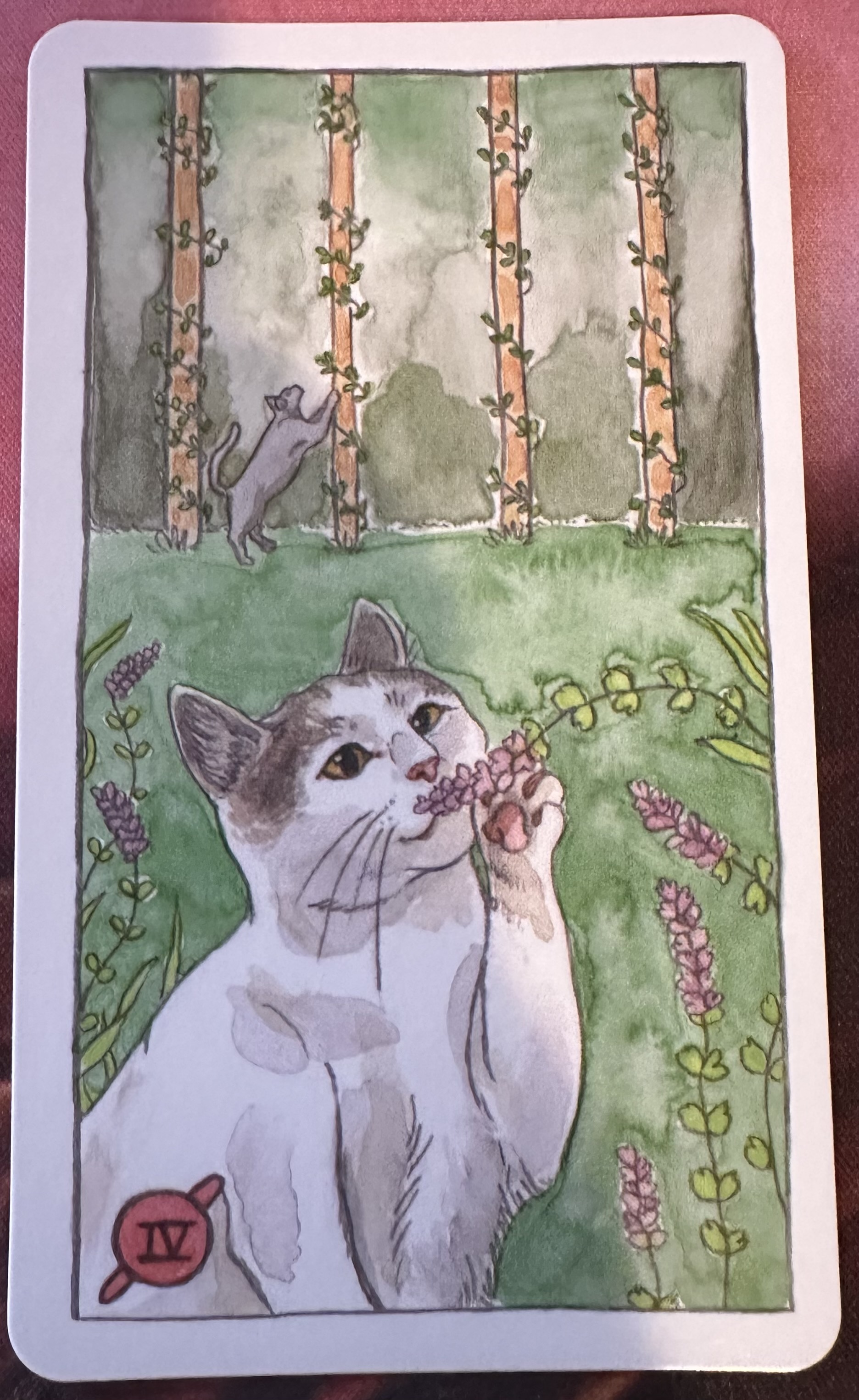 <p>Four of Wands (IV) Upright</p>