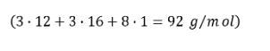 <ul><li><p>Three carbons</p></li><li><p>Three oxygen</p></li><li><p>Eight hydrogens</p></li></ul><p></p>