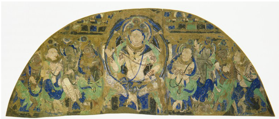 <p><span style="color: rgb(0, 0, 0);"><span>Bodhisattva Maitreya with attendants, painting over doorway,</span></span><span style="color: rgb(0, 0, 0);"><br></span><span style="color: rgb(0, 0, 0);"><span>cave 224</span></span></p>