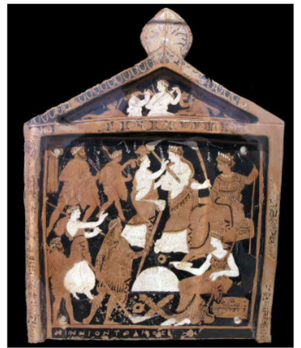 <p><span style="background-color: transparent; font-family: "EB Garamond", serif;"><span>Only known representa@on of Eleusinian Procession and Initiation/ the only depiction of the Eleusinian procession, depicting Athenian citizens and Torch barriers mimicking the procession( the yearly festival)</span></span></p>