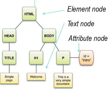 <p>Element → Attribute / Text</p>