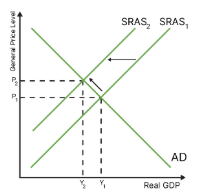 <p>inflation caused by higher costs of production (supply side shocks such as natural disaster or war), shifting aggregate supply to the left</p><p>considered “malign” inflation, because general price levels rise and real gdp shrinks</p>