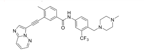 <p><span>Has activity against T315I mutants but it is too toxic&nbsp;</span></p>