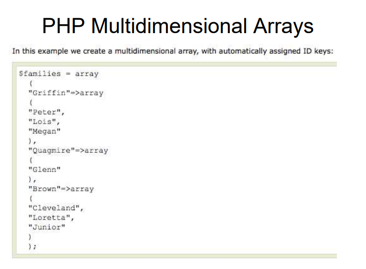 <p>multidimensional array</p>