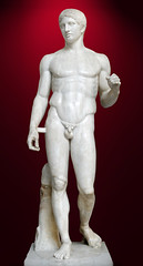 <p>The renowned Greek sculptor Polykleitos designed a sculptural work as a demonstration of his written treatise, entitled the &quot;Kanon&quot; (or Canon, translated as &quot;measure&quot; or &quot;rule&quot;), exemplifying what he considered to be the perfectly harmonious and balanced proportions of the human body in the sculpted form.</p>