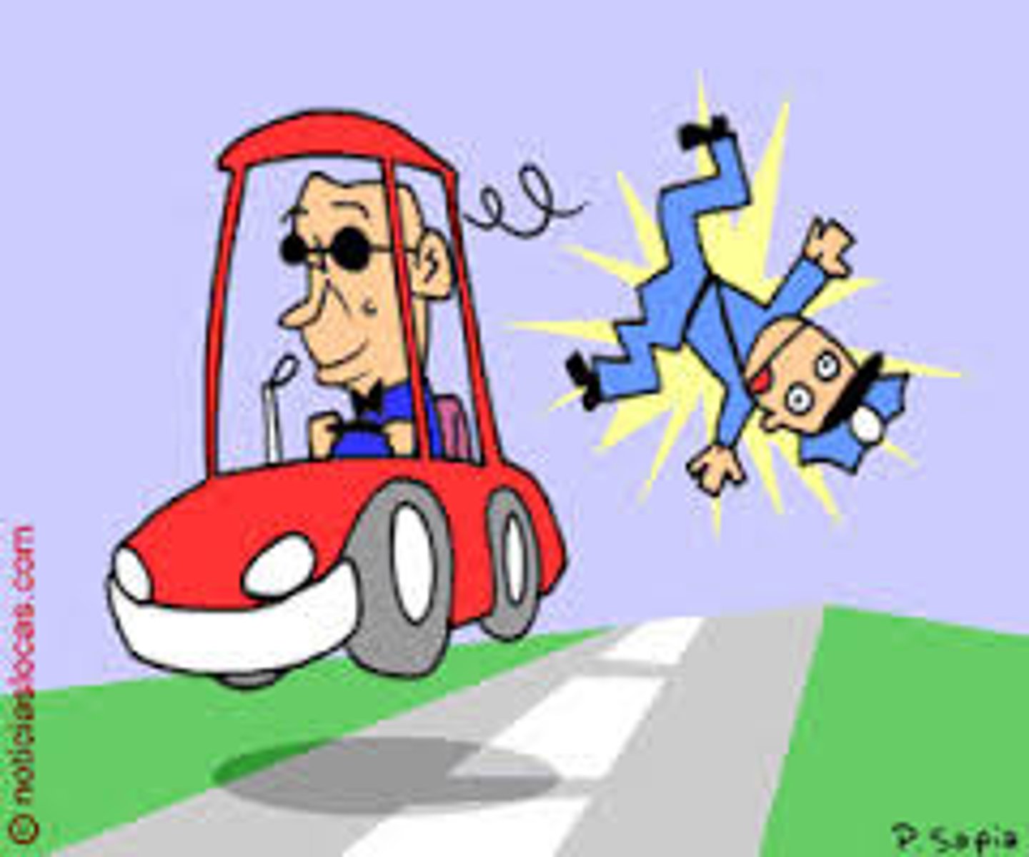<p>to knock down, to run over</p>