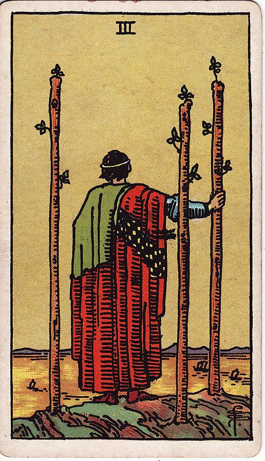<p>Three of Wands</p>