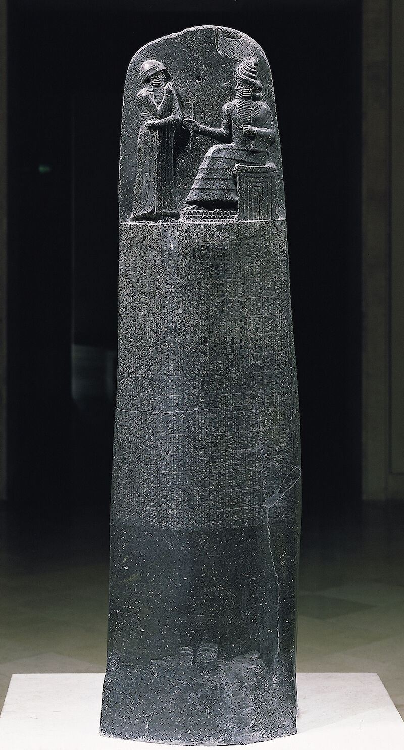 <p><strong>The Code Stele of Hammurabi</strong></p><p>Susian</p><p>Babylon (modern Iran)</p><p>1792-1750 BCE</p><p>Basalt</p>