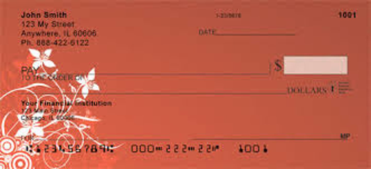 <p>the personal check</p>