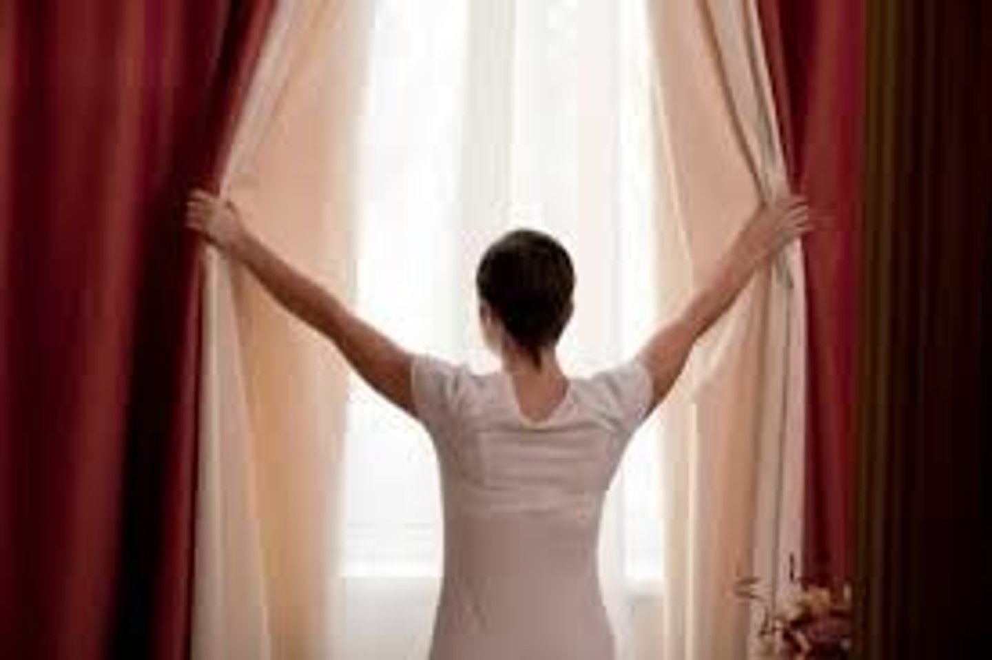 <p>to open the curtains</p>