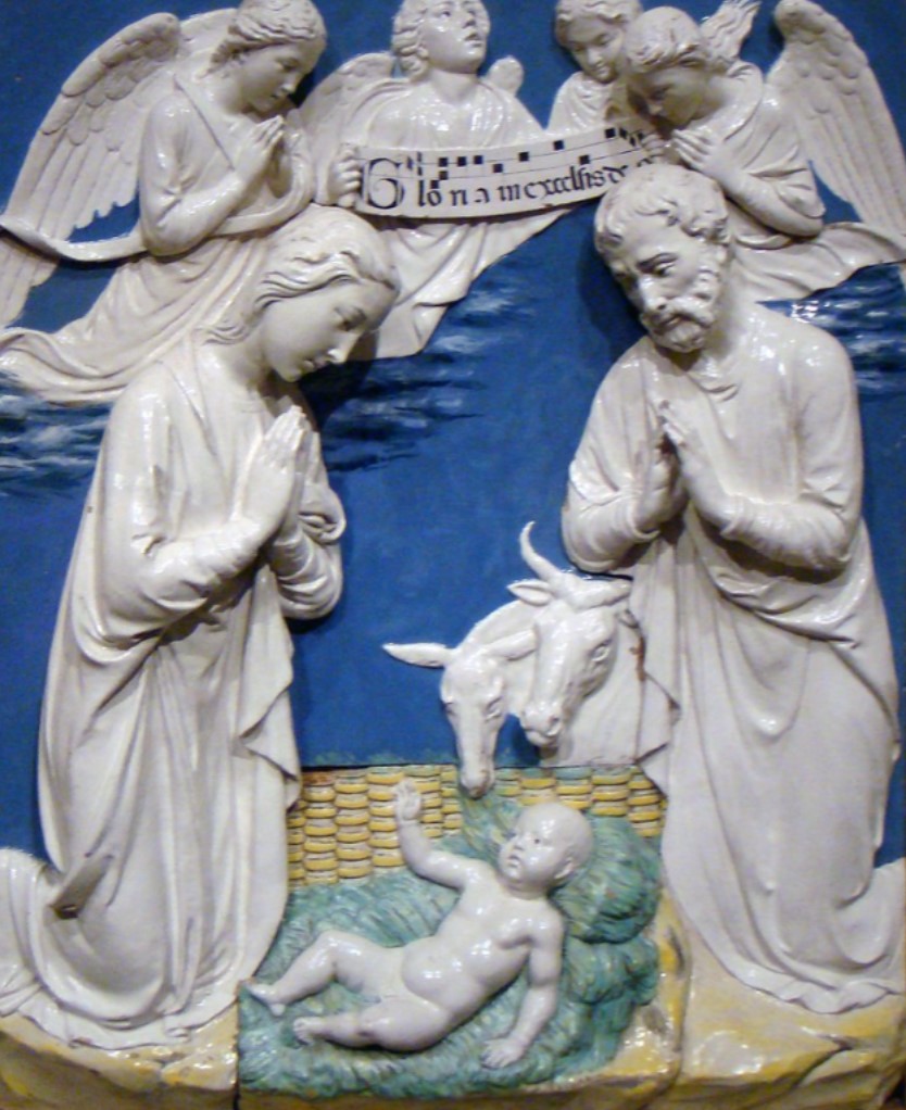 <p>Nativity, glazed terracotta, Luca della robbia, 1465-1470, Museum of fine arts, boston</p>