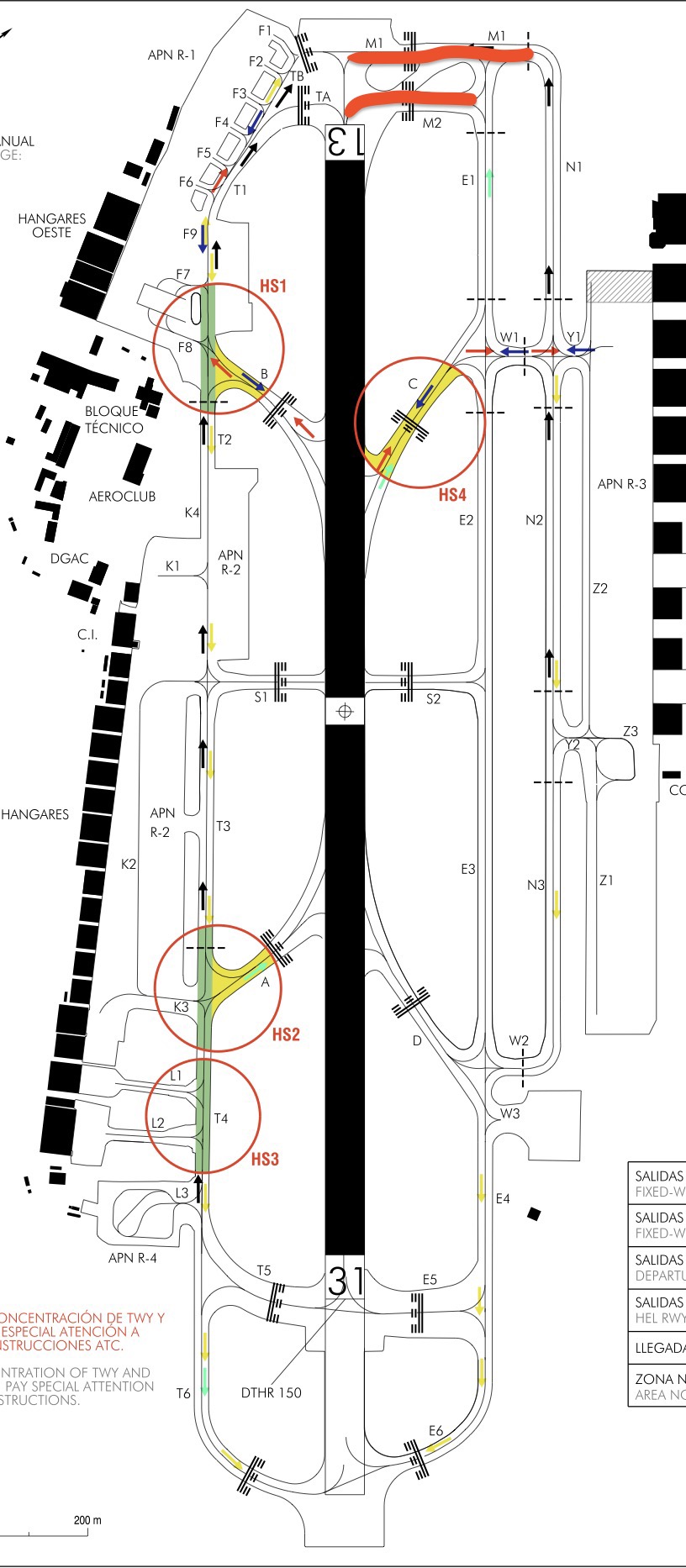 <p>Taxiway north of the runway joining E and N</p>