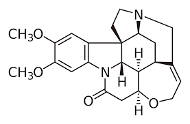 Difference between strychnine and brucine.