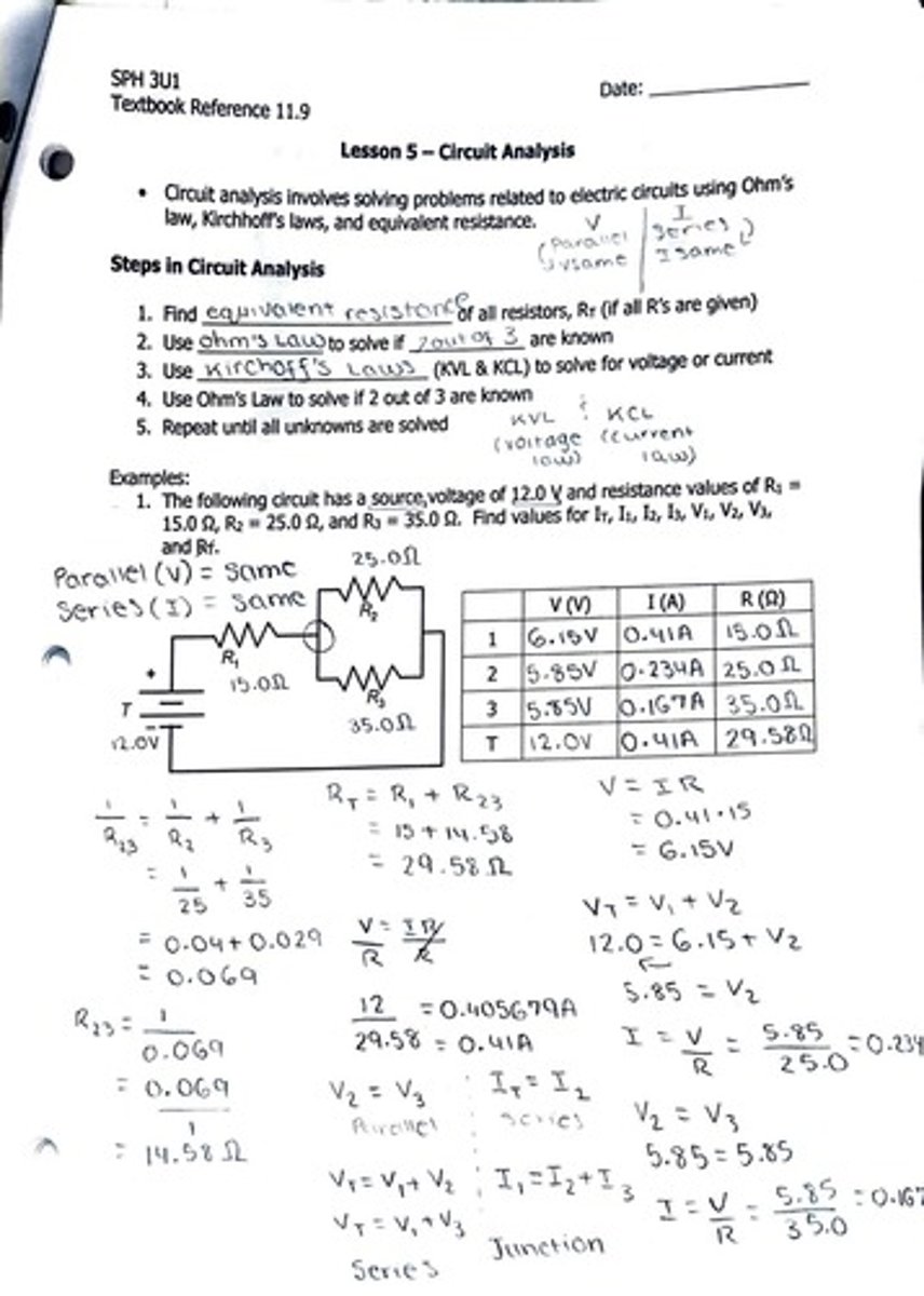 <p>Problem-solving for electric circuits using laws.</p>