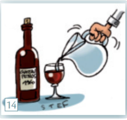 <p>wat betekent: water bij de wijn doen</p>