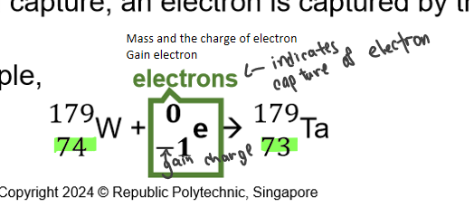 <p>electron react with proton form neutron</p>