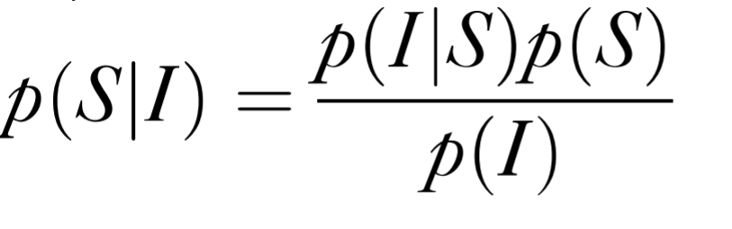 <ul><li><p>The probability of a stimulus given an image is unknown.</p></li><li><p>Probability of things depend on context</p></li><li><p>But the reverse can be learned through experience, i.e., the probability of an image, given a stimulus.</p></li><li><p>So does the a-priori probability of stimuli (our prior knowledge that there are dogs etc.)</p></li></ul><p></p>
