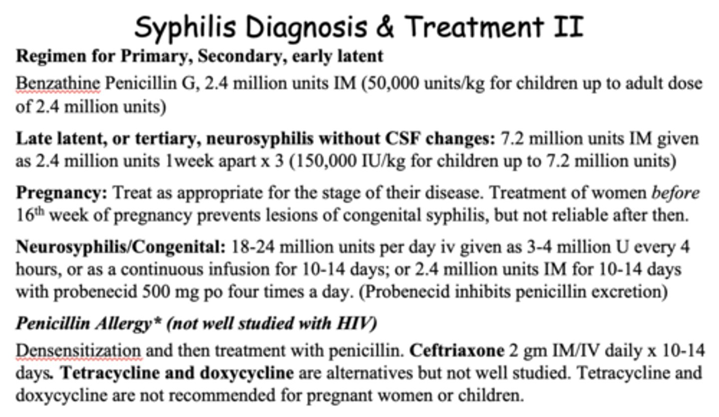 <p>cured (1 dose usually)</p>
