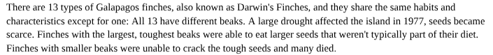 <p><span style="background-color: transparent; font-family: "Times New Roman", serif;"><span>Describe the beaks that were found in this area 10 years after the drought.&nbsp; Why did this happen?</span></span></p>