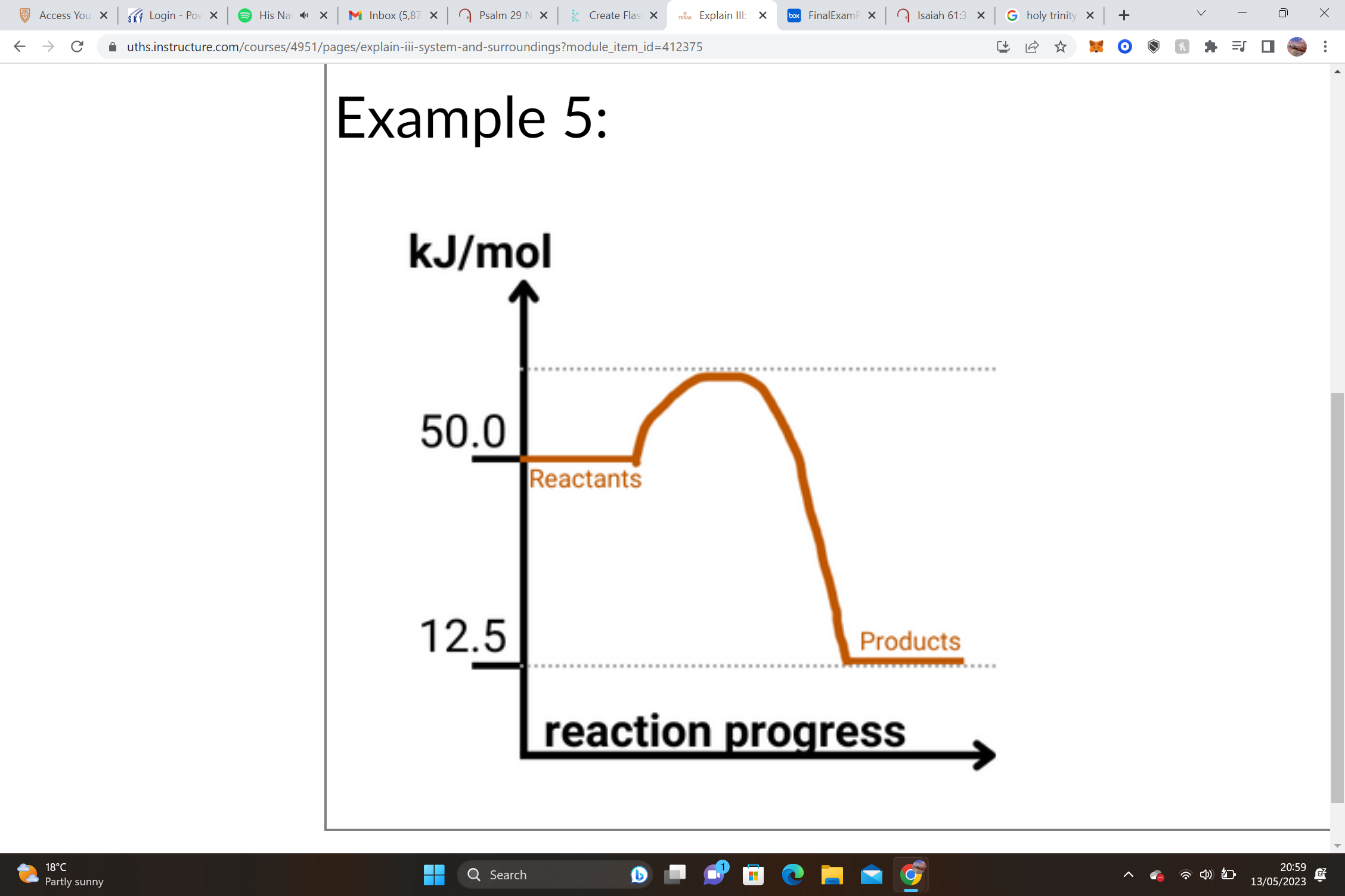 
1. Reactants = __________________        Products = __________________ΔH = Products – Reactants
2. __________________– __________________= __________________ kJ/mole
3. ______ΔH values are __________________, and we know that this shape of graph is an __________________ graph.