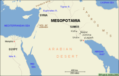 Land Between two rivers, the land between the Tigris and Euphrates