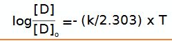 <p>[D] = lowest value in therapeutic concentration range</p><p>[D]o = highest value in therapeutic concentration range<br></p><p>k = elimination rate constant (0.693)</p>