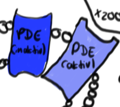 Ein G-Protein aktiviert jeweils ein PDE (Phosphodiesterase)