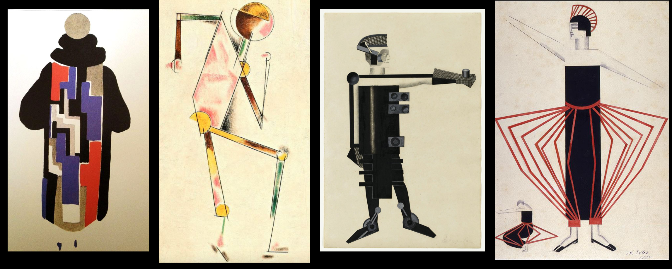 Connections between bodies and machines, Dalaunay, Stepanova, & Exter, 1920s
