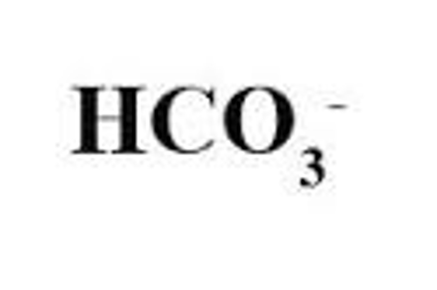 <p>Bicarbonate (HCO3-)</p>